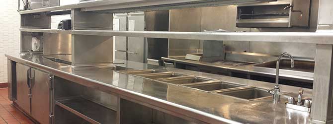 a clean commercial kitchen 